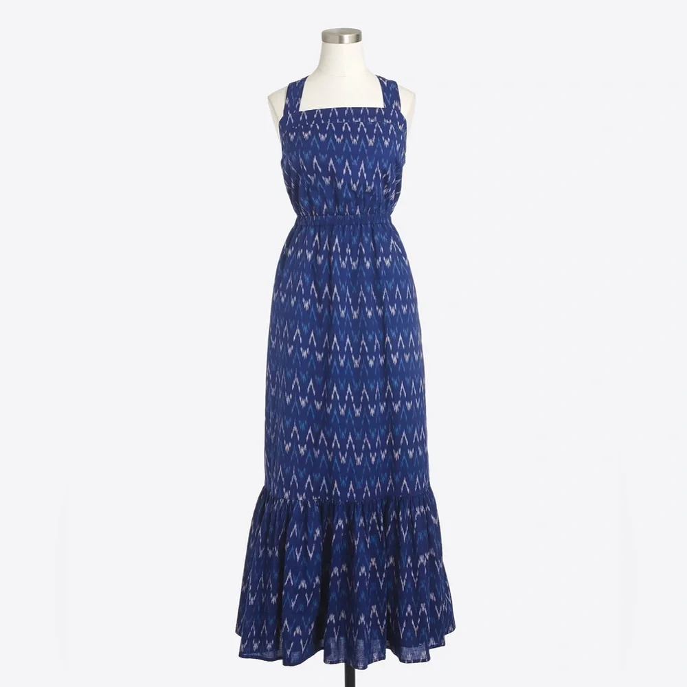 J. Crew Ikat maxi dress Navy Patterned Maxi Dress